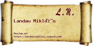 Landau Miklós névjegykártya